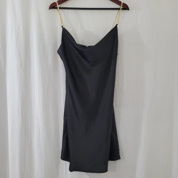 green emerald velvet dress Cutout Mini Dress With Gold Chain Straps